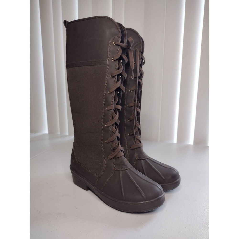 Clarks Carima Pluma Dark Brown Waterproof Lace Up Tall Winter Boots Womens 5.5